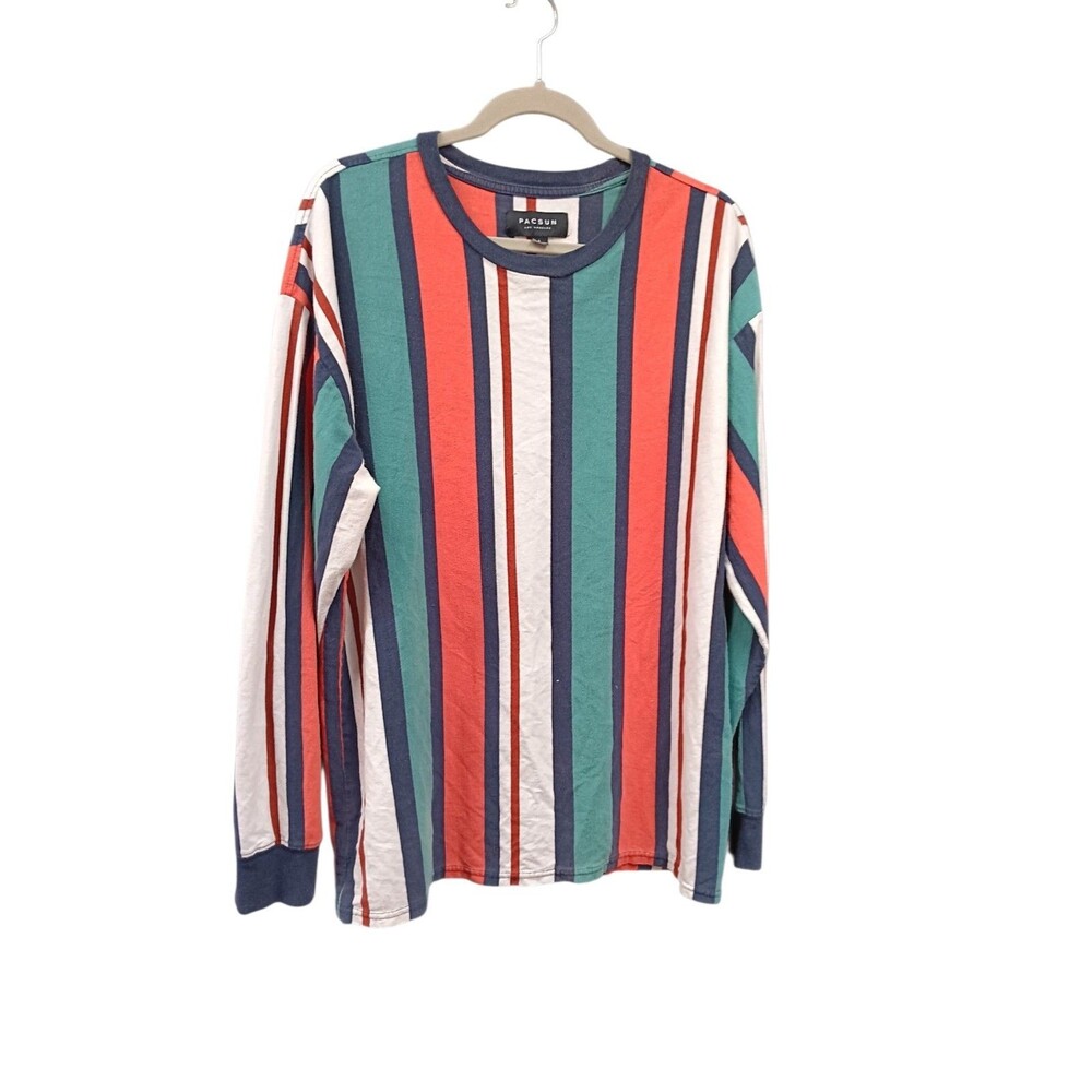 Pacsun Men's Multicolor Striped Shirt Size Large